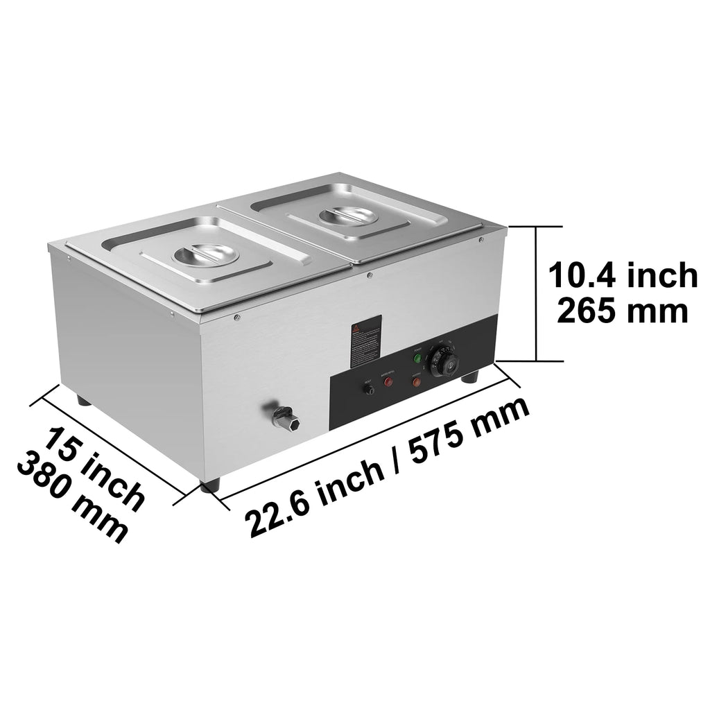 Commercial Electric Food Warmer 2*12Qt Pan J594