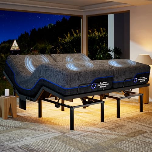 Queen Adjustable Bed Frame with 10-inch Cooling Gel Memory Foam Mattress A2955