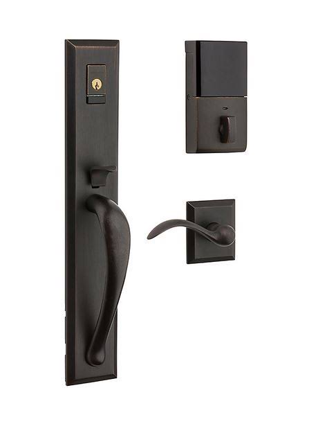 Distressed Antique Nickel Full Escutcheon Handleset N728935