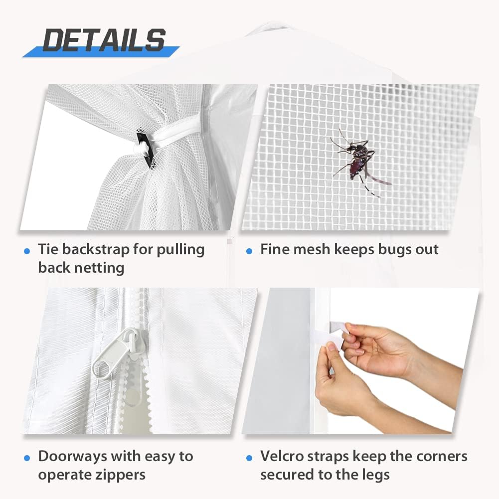 4 Mesh Sidewalls for 10' x 10' Pop Up Canopy, White Q274009