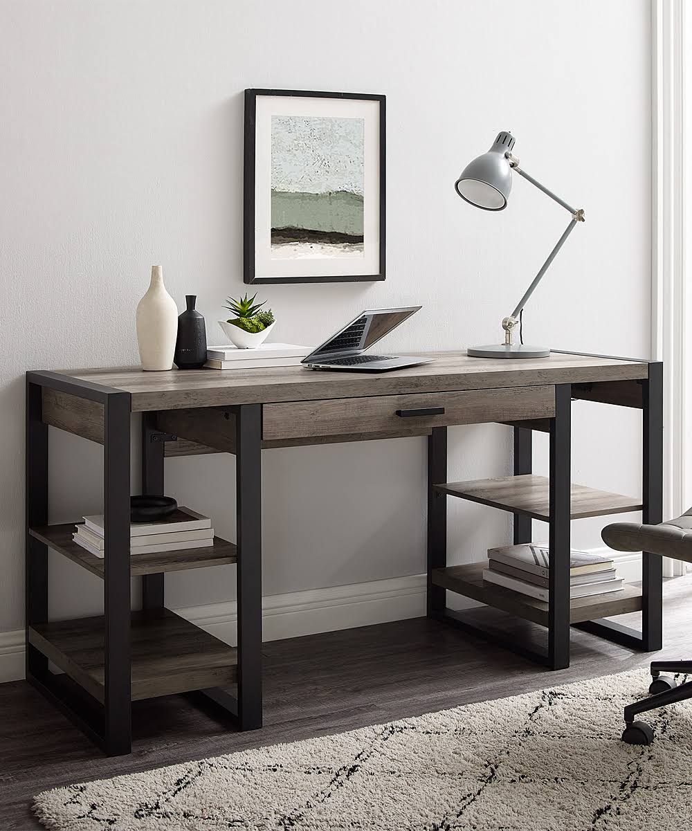 Grey Wash Wood Computer Desk I49642