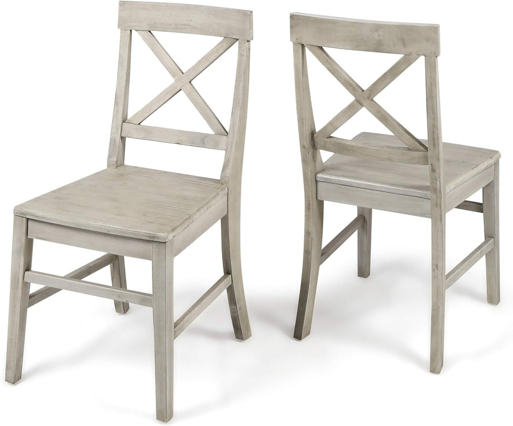Light Grey Acacia Wood Dining Chairs I889865
