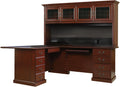 L-Shaped Desk with Hutch, Classic Cherry B28564