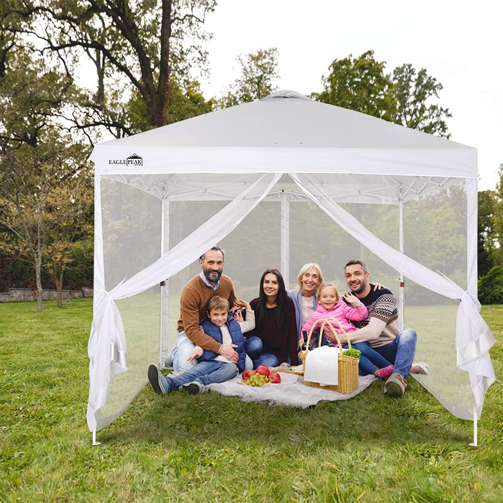 4 Mesh Sidewalls for 10' x 10' Pop Up Canopy, White Q274009