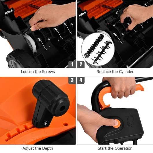 Corded Electric Lawn Mower Scarifier and Dethatcher U469915