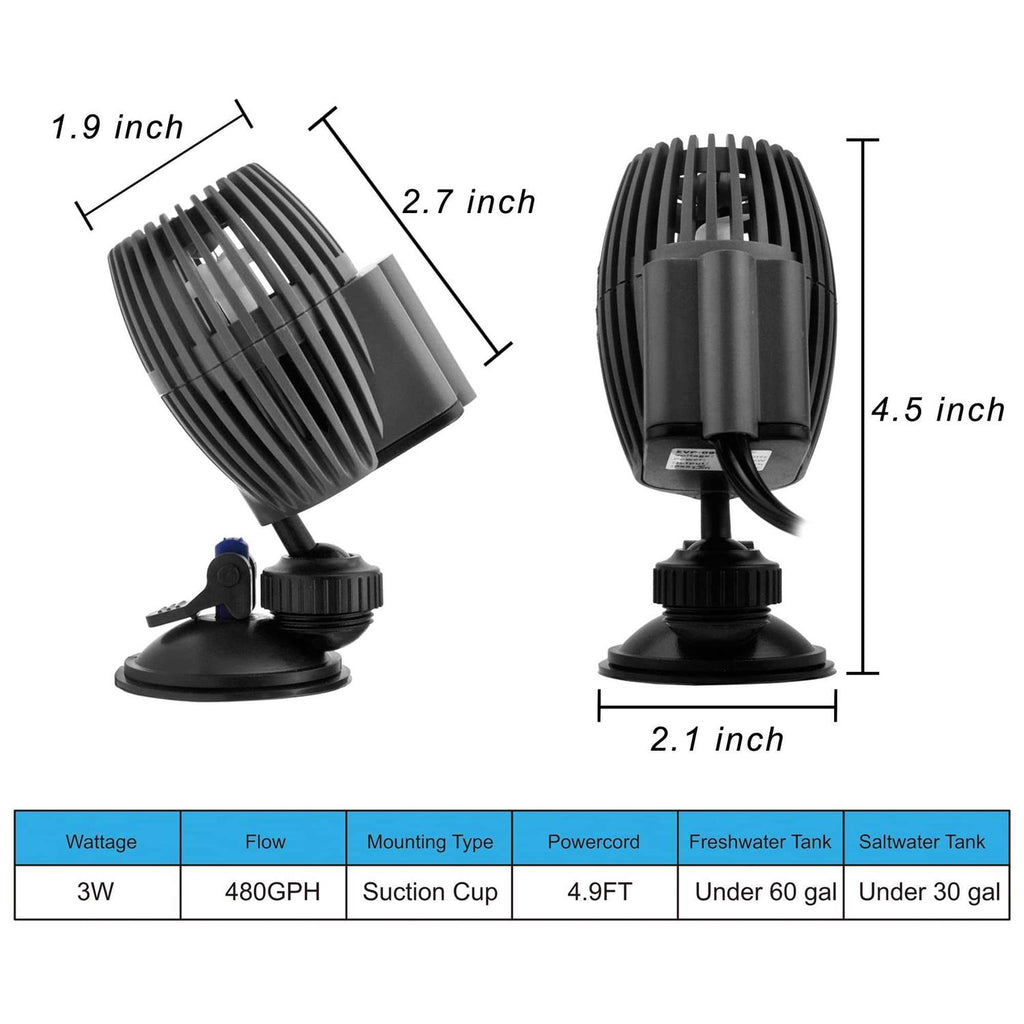 Aquarium Wave Maker Powerhead Submersible Pump with Suction Base C797