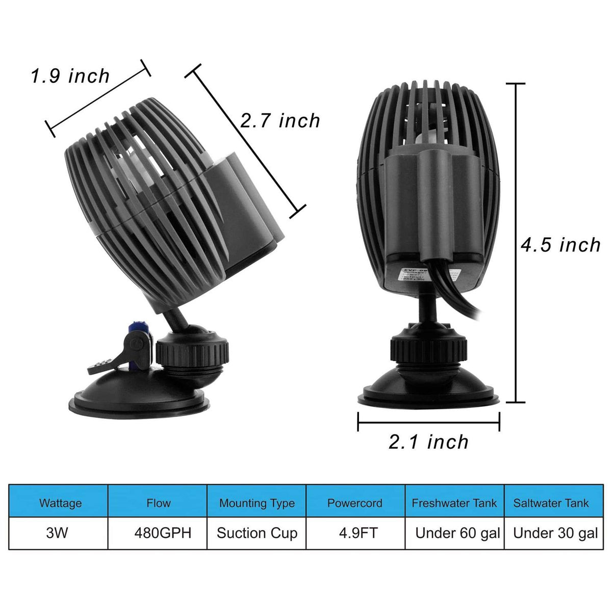 Aquarium Wave Maker Powerhead Submersible Pump with Suction Base C797