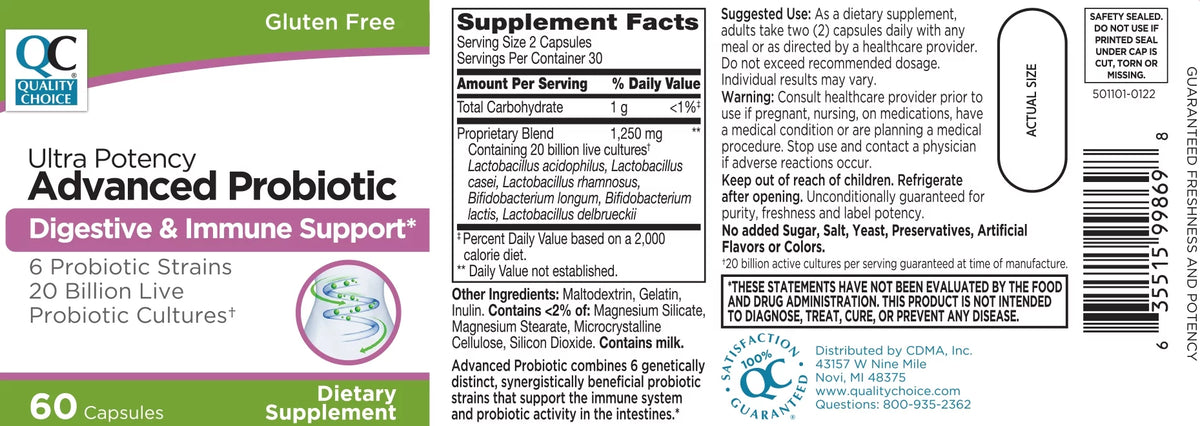 Probiotic Digestive & Immune Support Capsules, 60 Count D8005