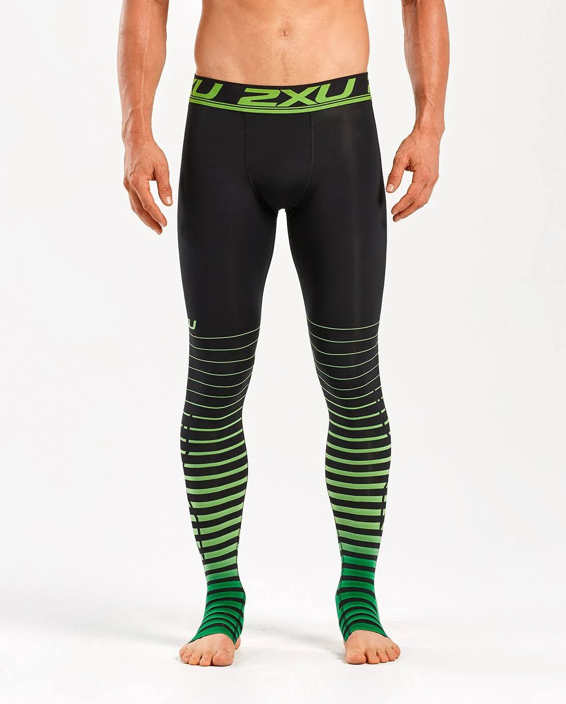 Black-Green XXL Compression Tights U880