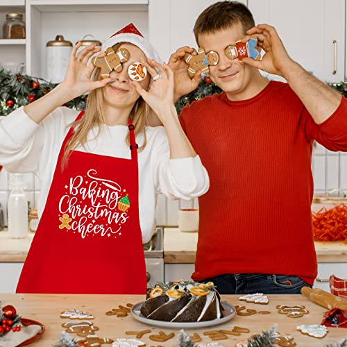 Red Christmas Baking Apron with 2 Pockets D5537