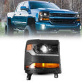 Chrome Projector Headlight Assembly with LED Sequential Turn Signal 1 Pair K889