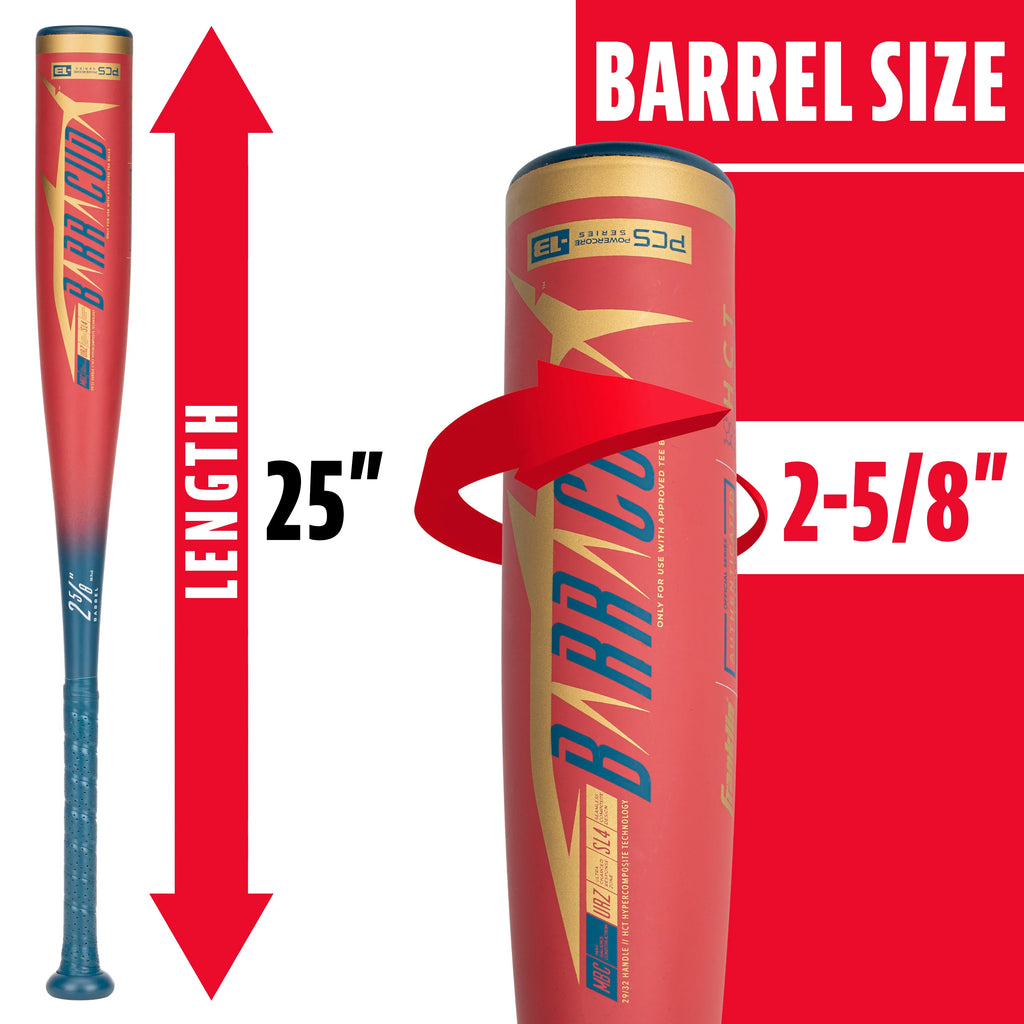 Kids Baseball Teeball Bat 25 Inches 12oz Red M540605