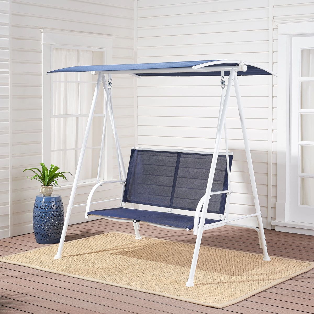 2-Seat Steel Canopy Porch Swing L50357