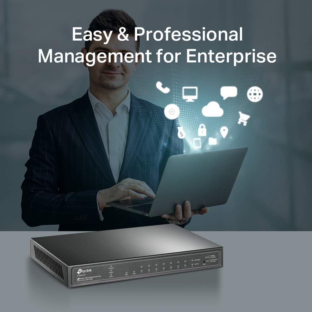 8 Port Gigabit Smart Managed PoE Switch with 2 SFP Slots O902654