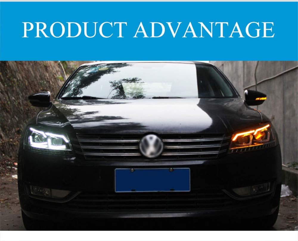 2PCS Headlight Assemblies Bi-Xenon Projector Double Beam HID With LED Daytime Running Lights O89302