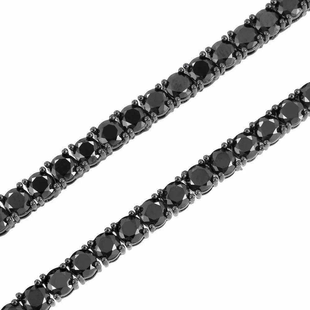 14K Black Gold Tennis Chain Necklace 24" T298