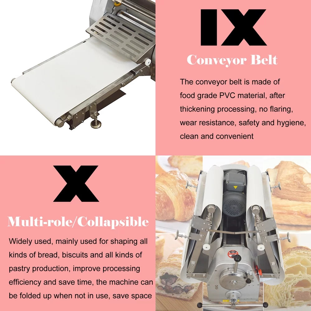 Commercial Continuous Croissant Dough Sheeter Stainless Steel P1891