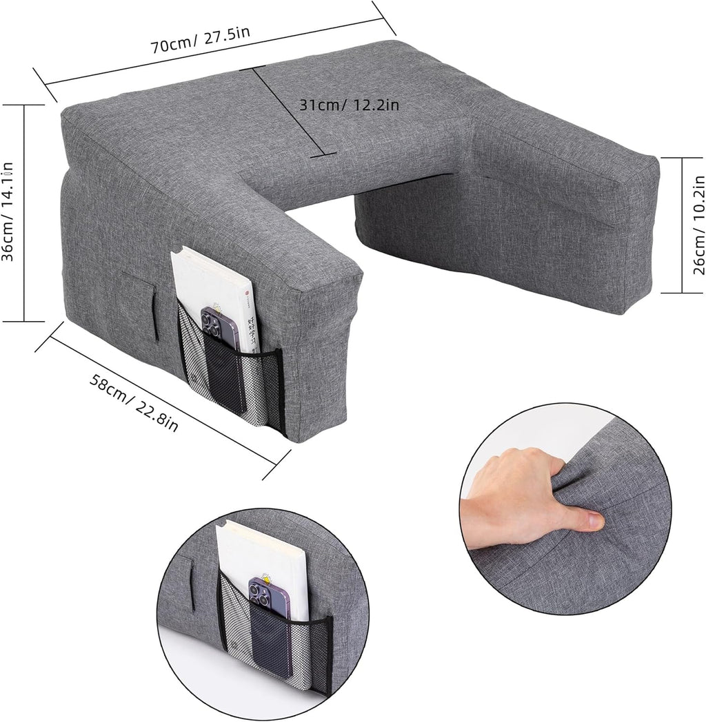 Inflatable Bed Rest Pillow with Lap Desk G1472