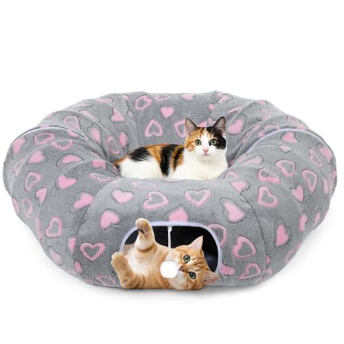Christmas Cat Tunnel with 2 Interactive Balls F947