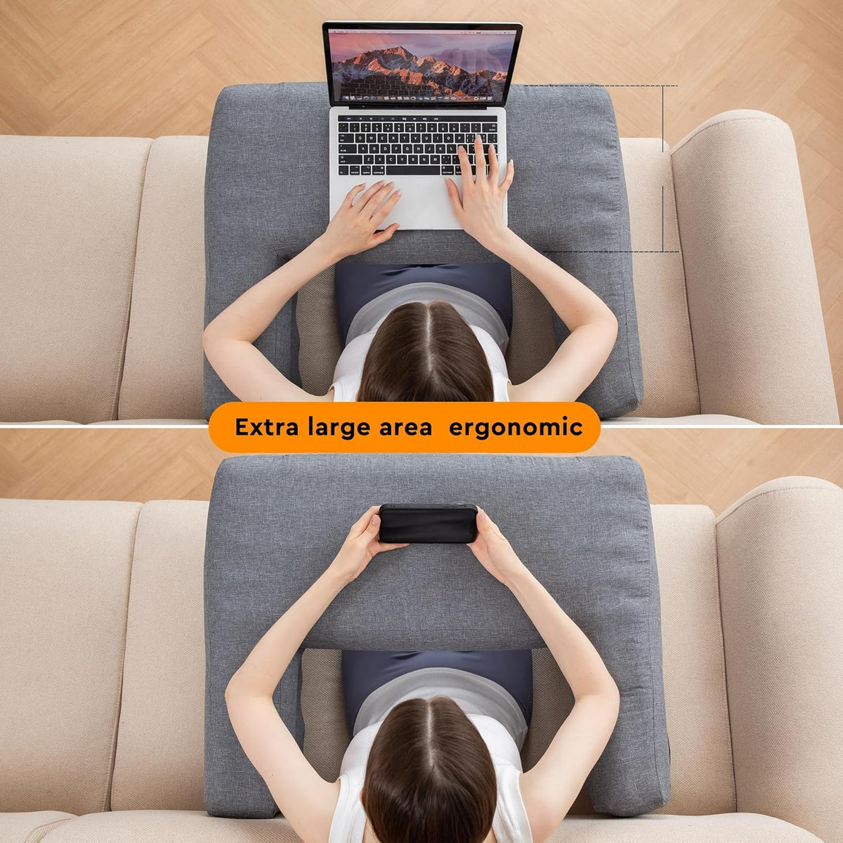 Inflatable Bed Rest Pillow with Lap Desk G1472