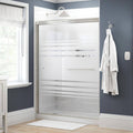 Semi-Frameless Sliding Shower Door in Nickel with Transition Glass T6969