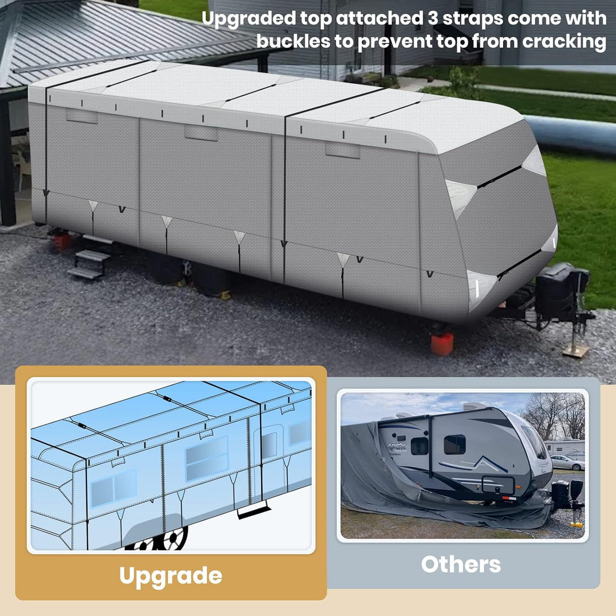 Waterproof Travel Trailer RV Cover with Cotton Lining G1732