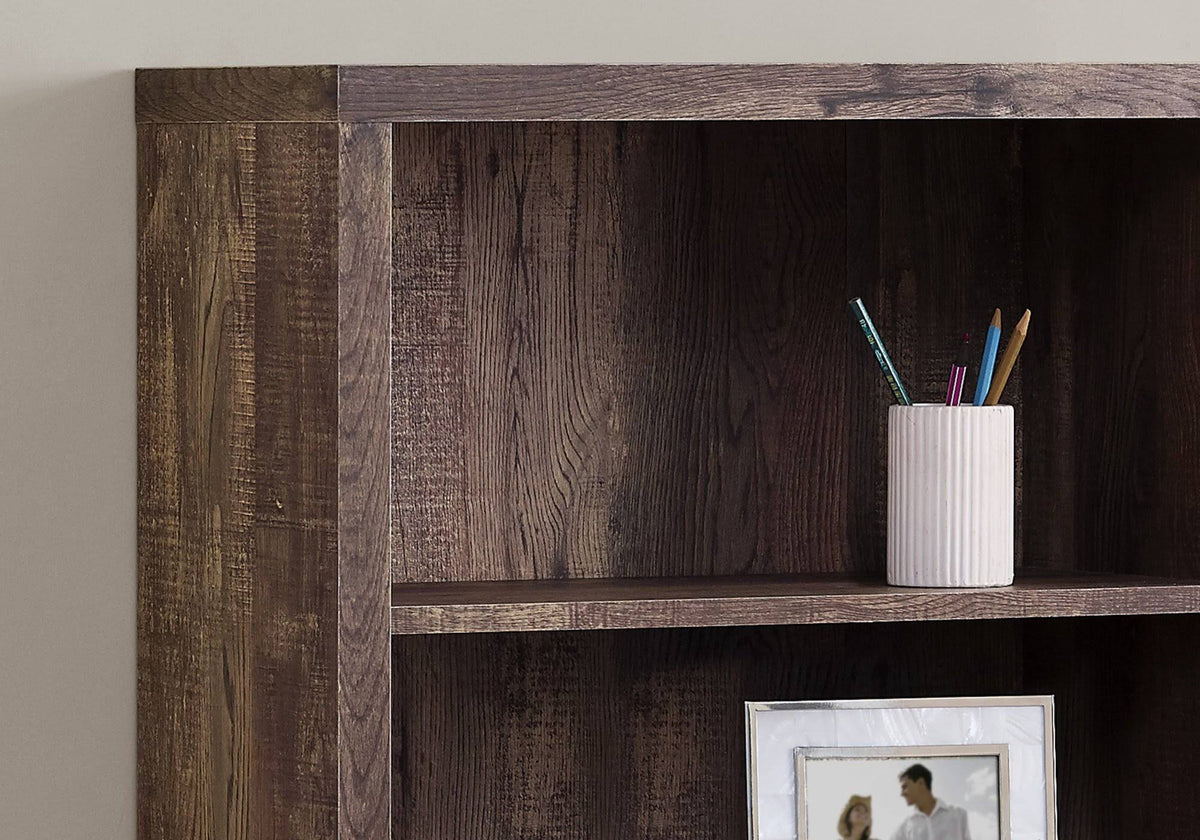 Brown Particle Board Adjustable Shelves Bookshelf A258