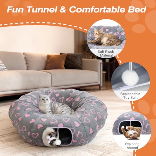 Christmas Cat Tunnel with 2 Interactive Balls F947