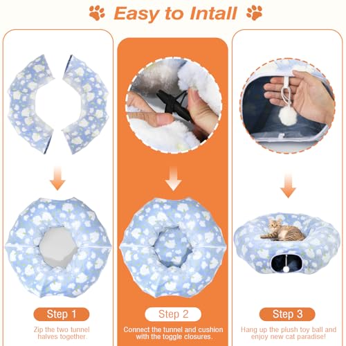 Christmas Cat Tunnel with 2 Interactive Balls F947