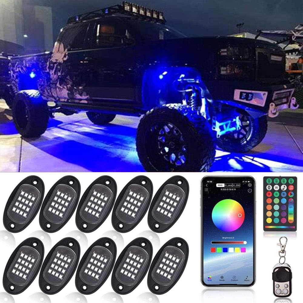 10 Pods RGB LED Rock Lights with Remote Control H6711