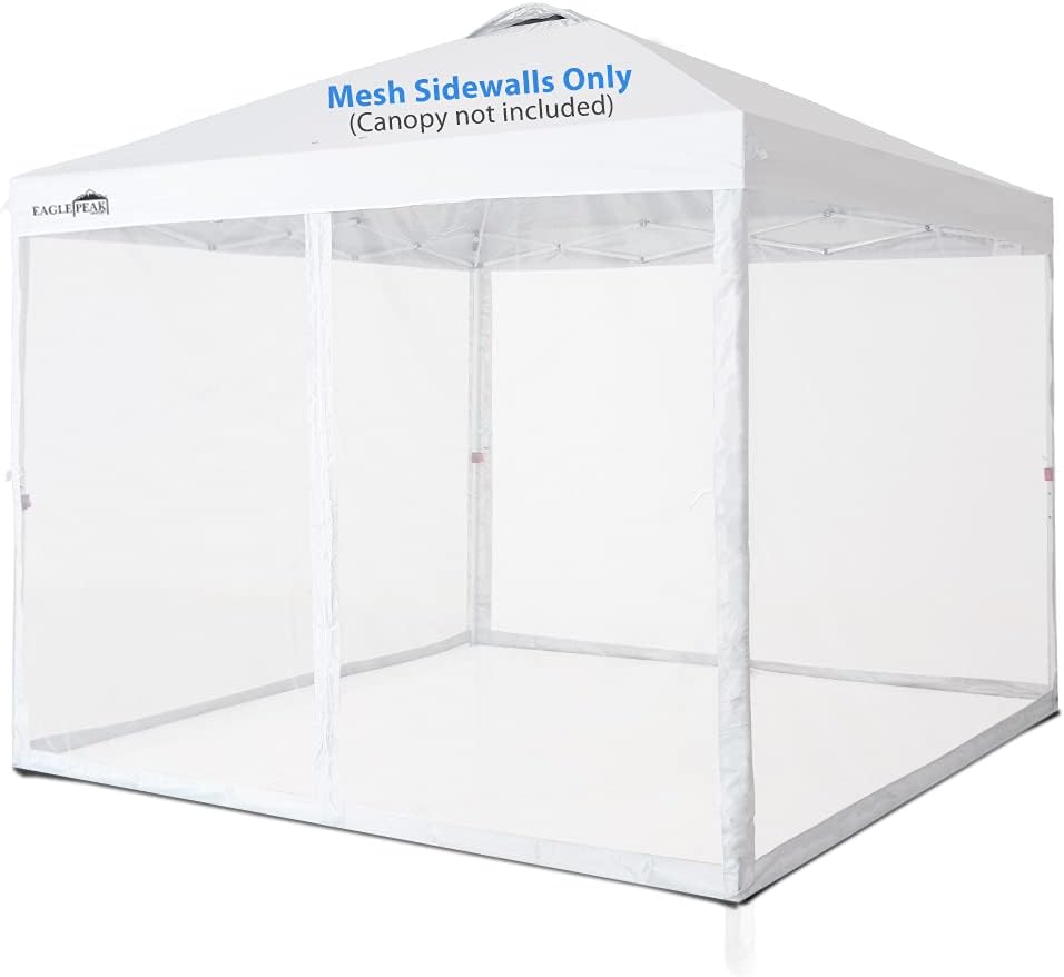 4 Mesh Sidewalls for 10' x 10' Pop Up Canopy, White Q274009