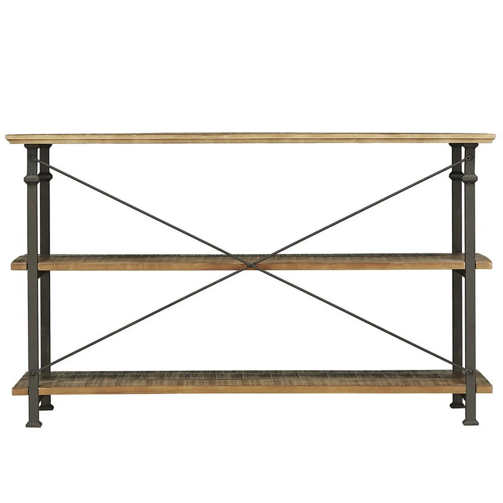 Black Wood Metal Sofa Table TV Stand Console Unit S154