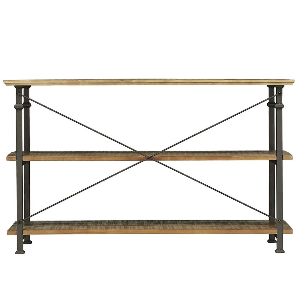 Black Wood Metal Sofa Table TV Stand Console Unit S154