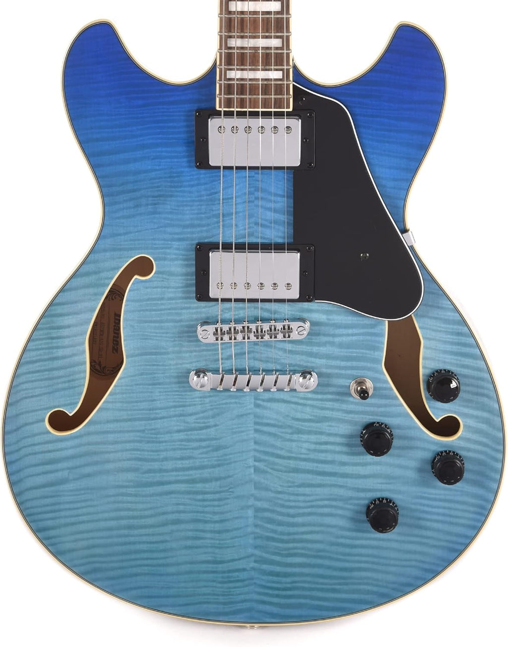 Azure Blue Gradation Semi-Hollow Body Electric Guitar E7850