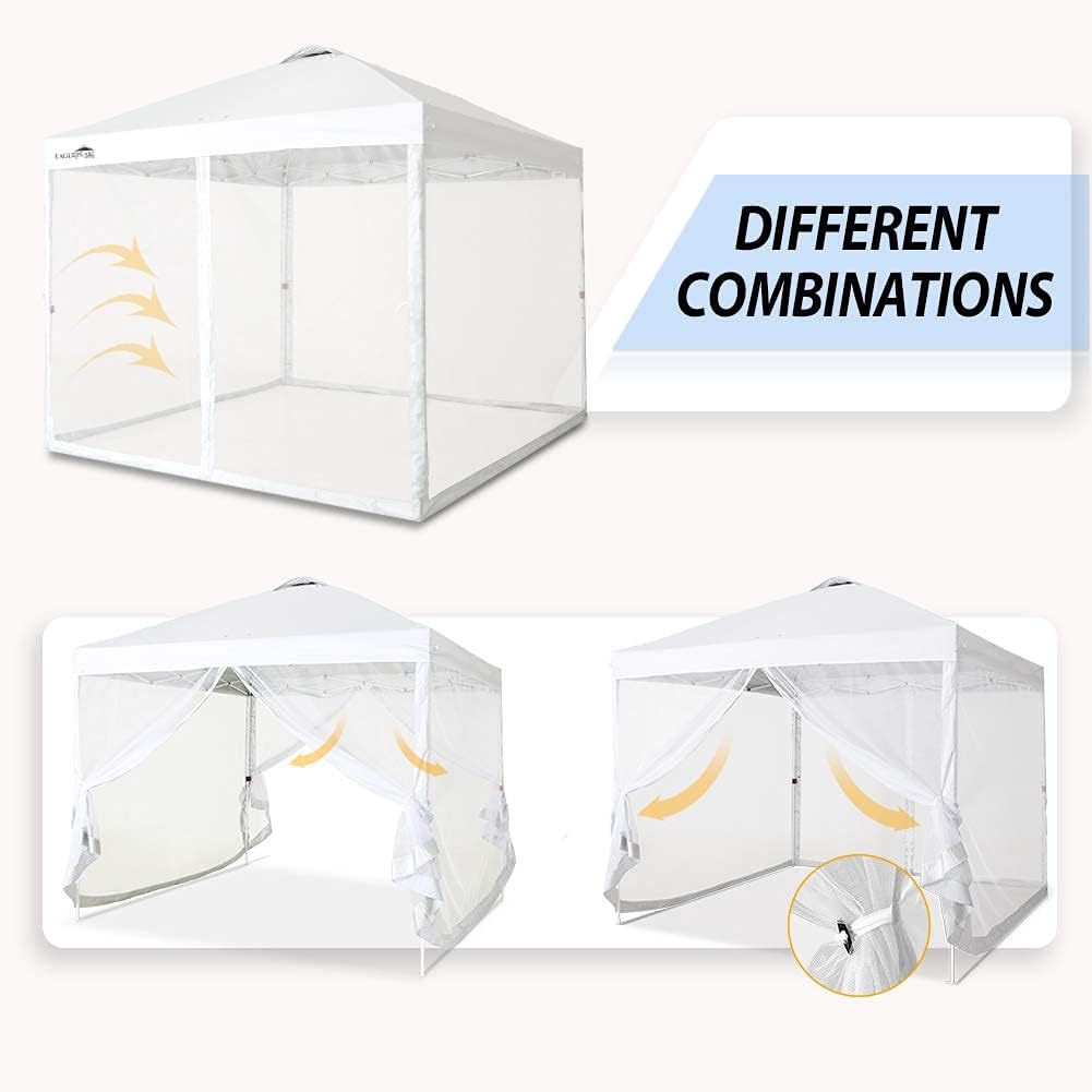 4 Mesh Sidewalls for 10' x 10' Pop Up Canopy, White Q274009