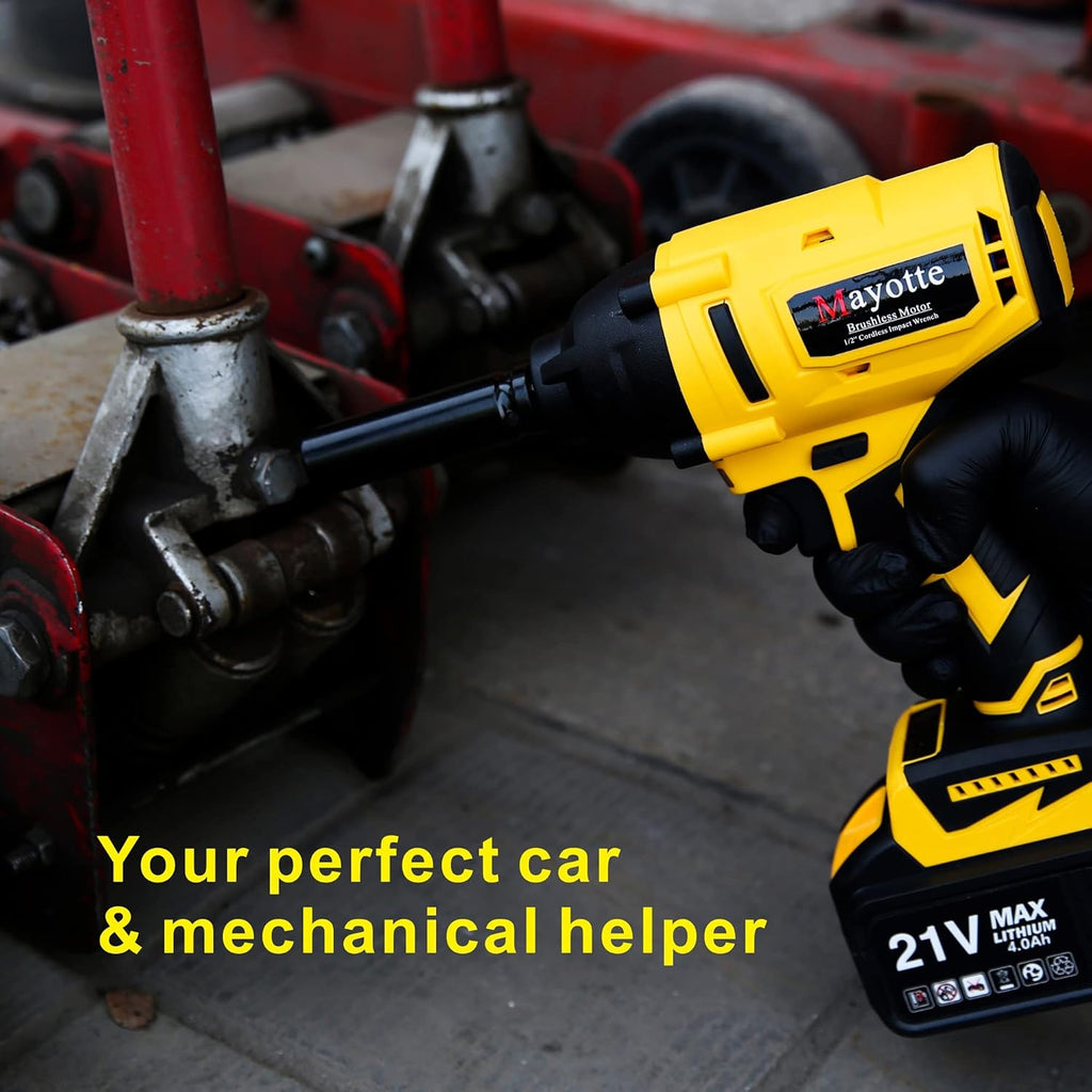 Cordless Brushless 1/2 inch Impact Wrench Kit 21V 460 Ft-lbs T708546