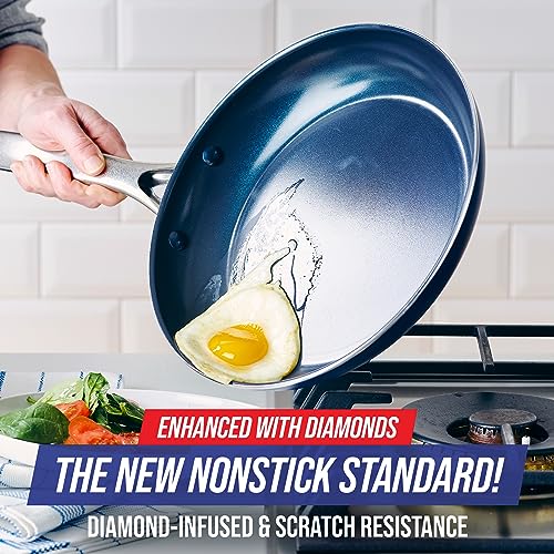 Blue Diamond 9.5" and 11" Nonstick Ceramic Frying Pan Skillet Set Z221395