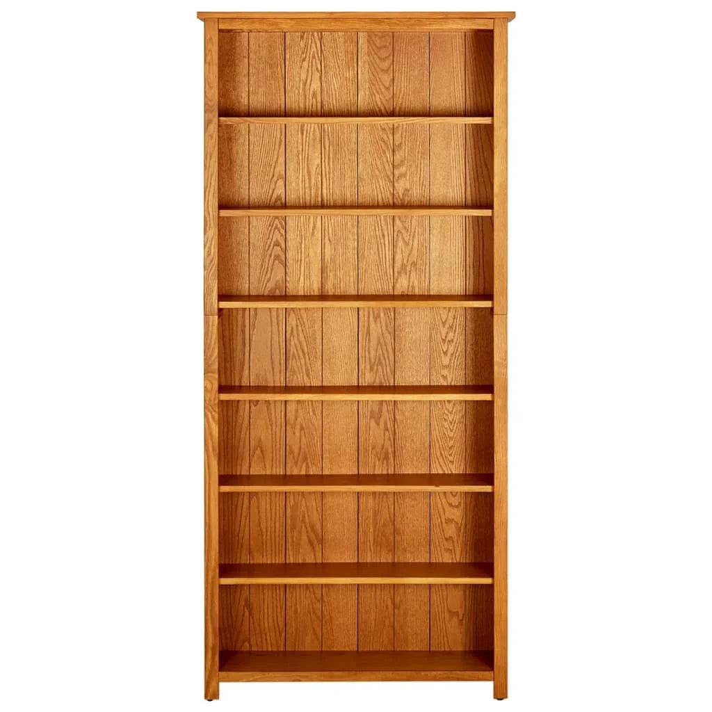 7-Tier Solid Oak Wood Bookcase M108