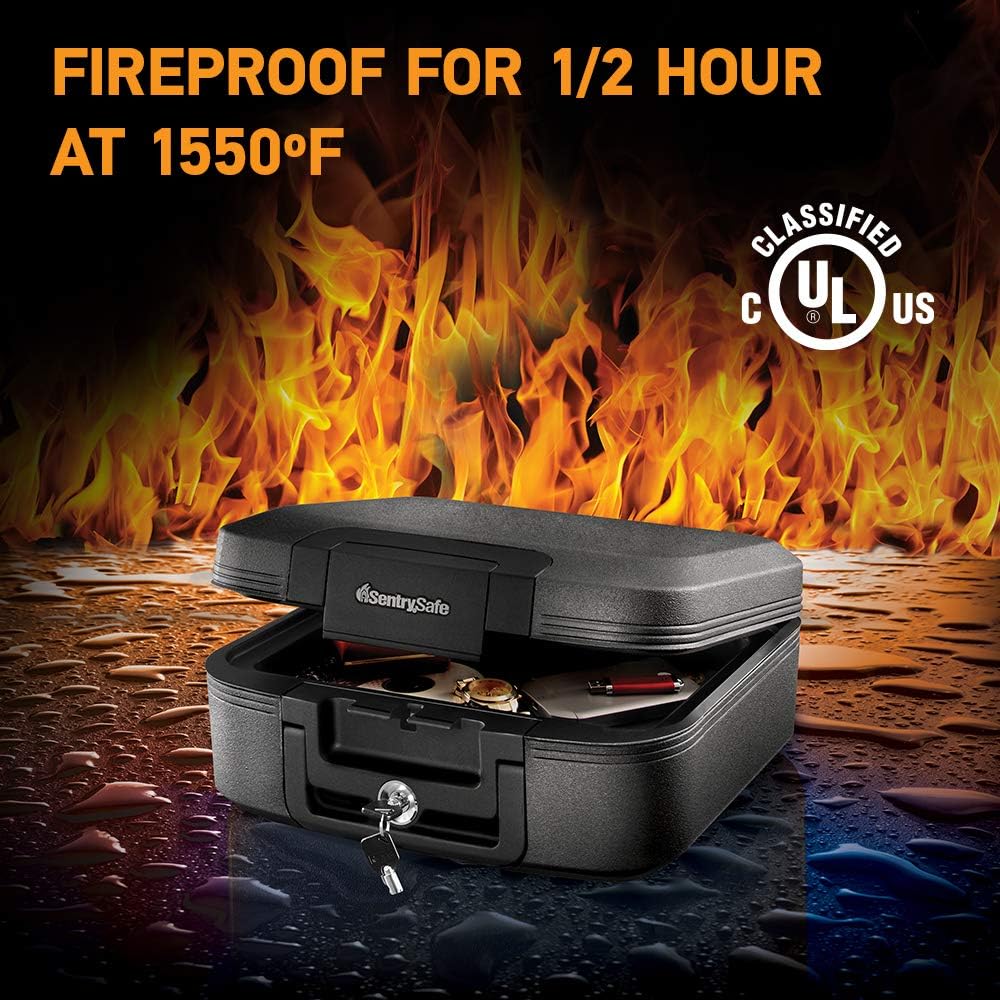 Fireproof and Waterproof Document Safes with Key Lock N883374