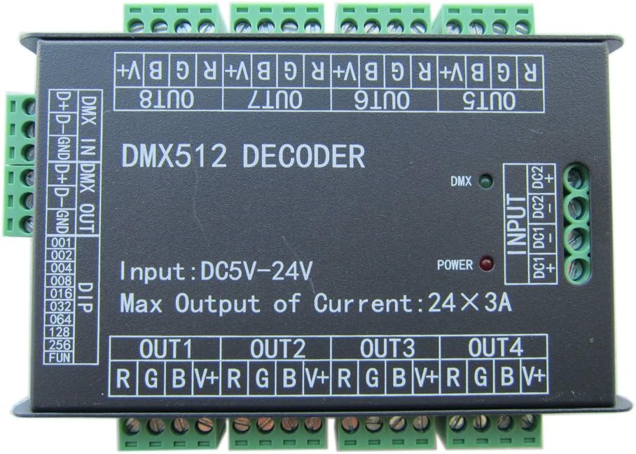 24 Channel RGB DMX512 Controller Led Decoder Dimmer B544