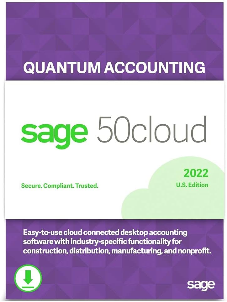 Sage 50cloud Pro Accounting 2022 U.S. One Year Subscription Personal Accounting Software F668
