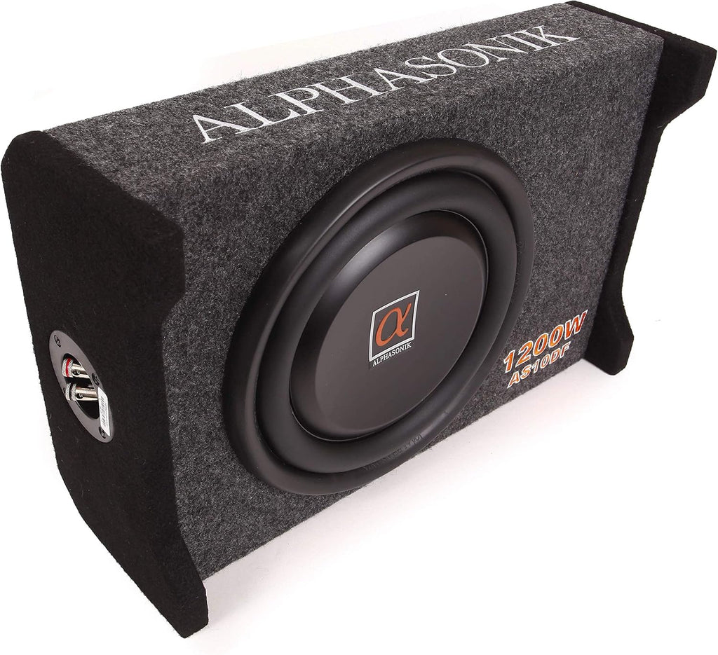10 inch 1200 Watts 4-Ohm Down Fire Shallow Mount Enclosed Subwoofer U21681