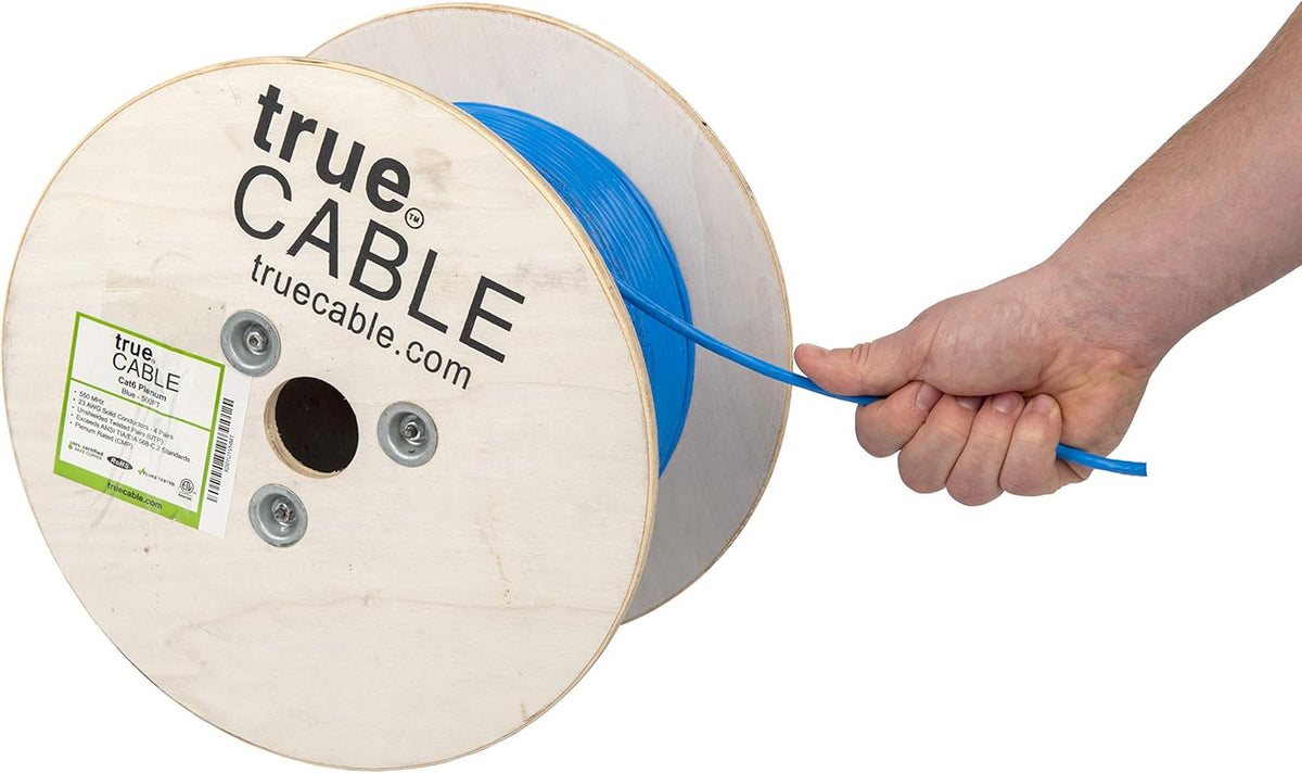 White Cat6 Plenum 500ft Bare Copper Ethernet Cable F54116