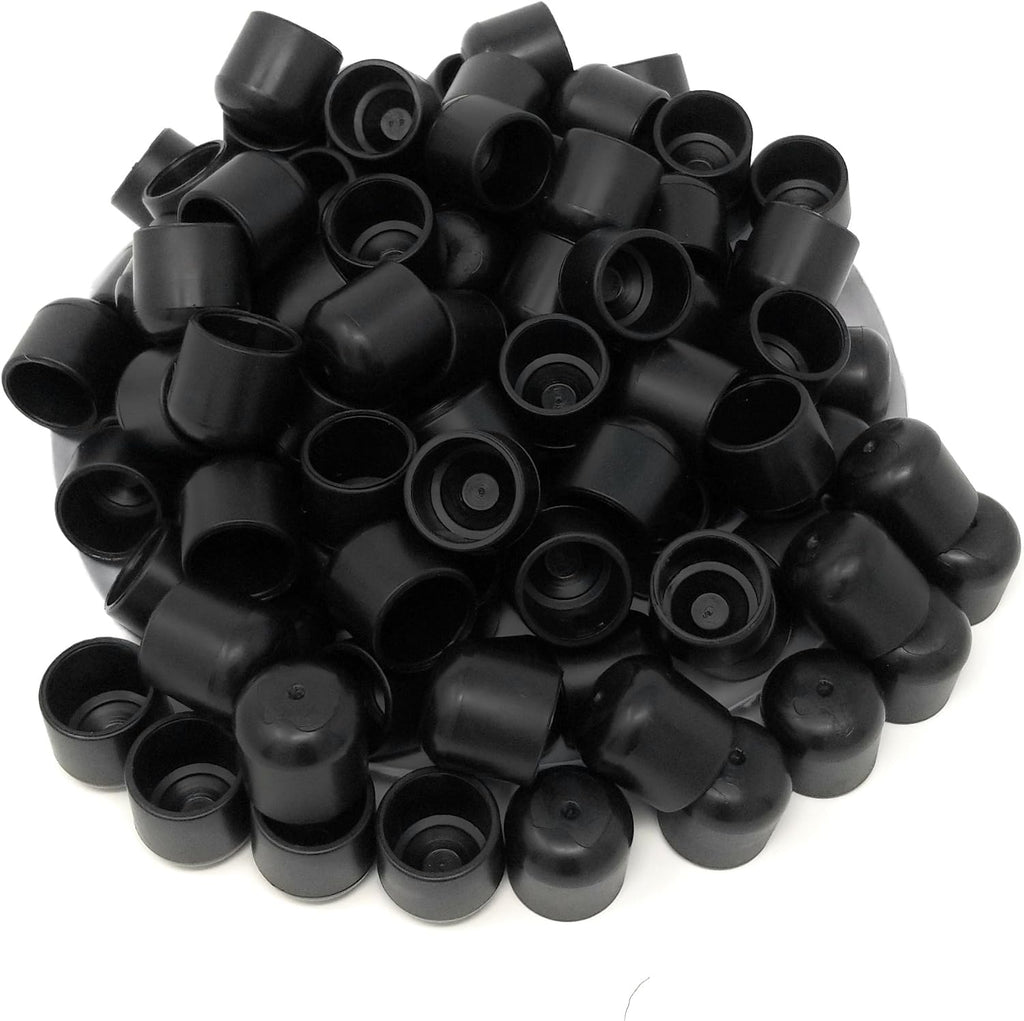 Folding Chair Leg Caps 100 Pack 7/8 Non-Marring Brown Plastic G828