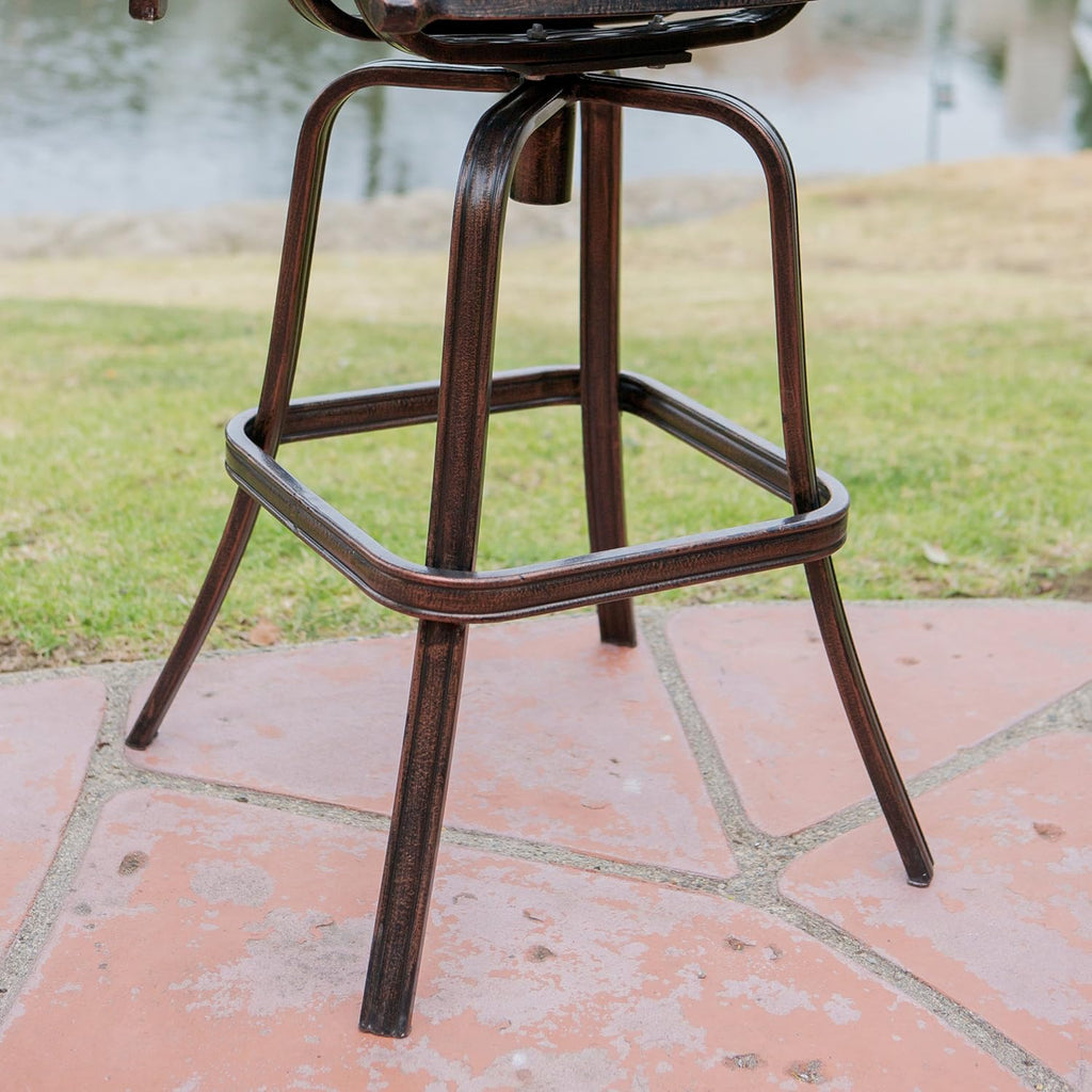 Shiny Copper Cast Aluminum Barstools 2-Pcs Set T408358