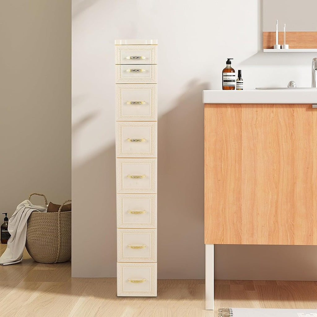 8 Drawer Narrow Storage Cabinet with Pull Handles I7315