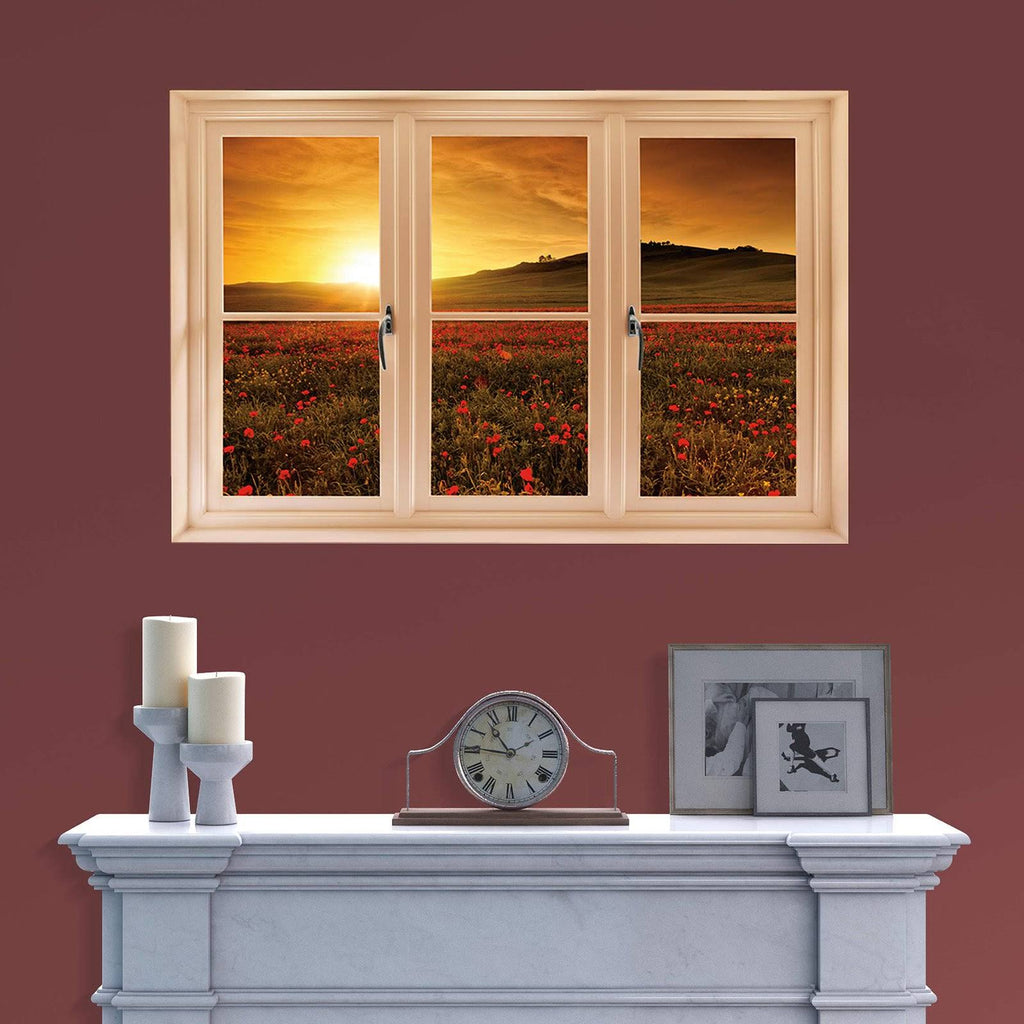 Poppy Field at Sunset Wall Decal S53551
