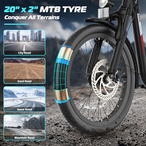 1200W Electric Scooter with Seat, 20" Fat Tire, 48V Removable Battery F4707