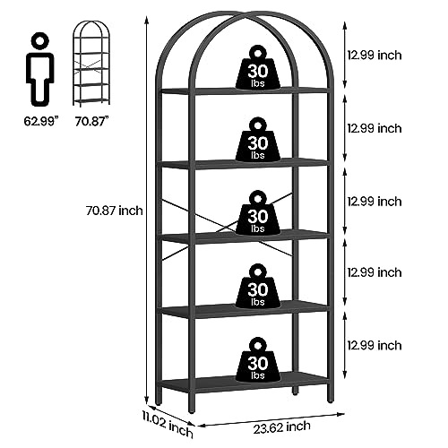 5 Tier Tall Wood Bookcase Z87247