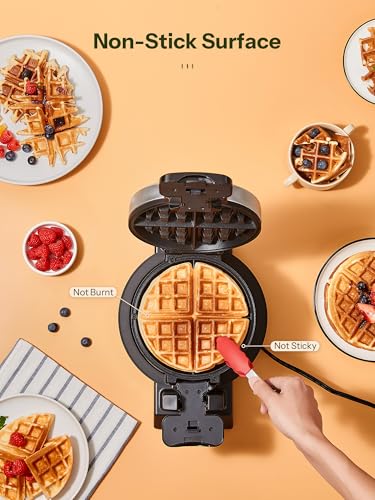 Double Belgian Waffle Maker 180°Flip Nonstick Stainless Steel V2497